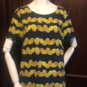 Banana Republic 12 Citrus Print Short Sleeve Dress